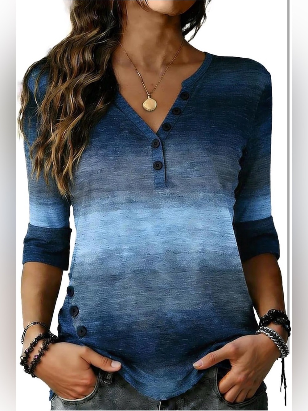 Flamingals V Neck Blouses for Women Dressy Casual Half Sleeve Button Front S ZZ3